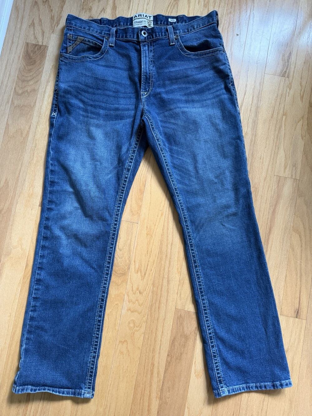 Ariat M5 Straight Fit Straight Leg Jeans Men’s 38x34 Medium Wash Stretch Denim